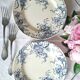 Mismatched antique ironstone dinner plates