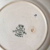 Six flowery old plates in green and blue