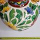 Vase with two handles "dolphins" decorated with flowers, Italy, 30 cm