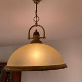 Lustre coupole verre et laiton