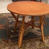 Circular rattan coffee table 1970-1980