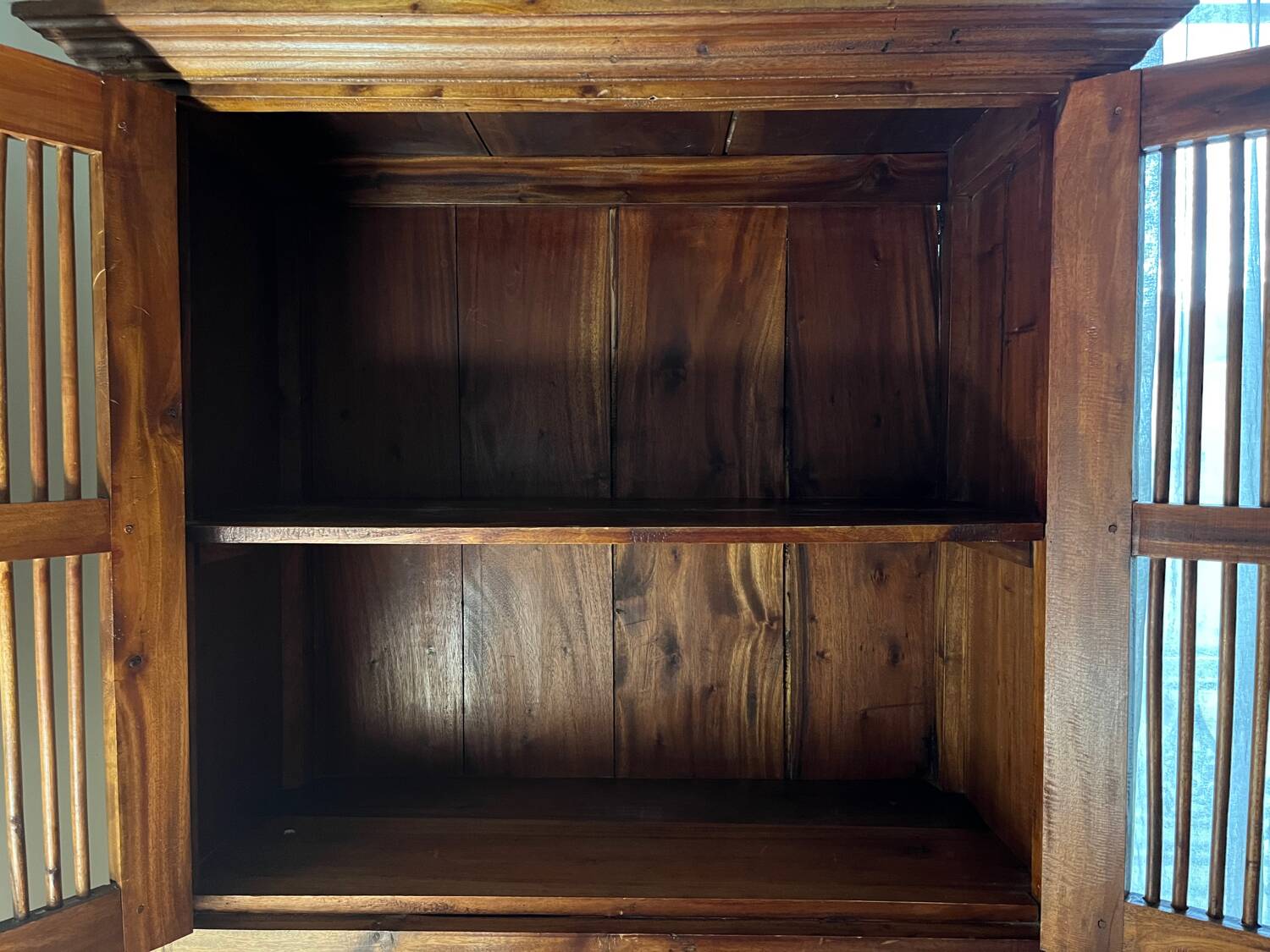 Wardrobe, storage unit with 2 doors and 16 drawers in teak