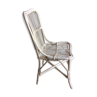 Chaise rotin blanc
