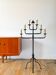 Grand Brutalist floor lamp in wrought iron, six lights, 1970.