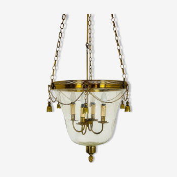 Suspension brass structure and glass globe