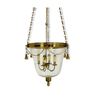 Suspension brass structure and glass globe