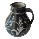 Glazed ceramic pitcher Signature identified signed Sceugau Coliutu