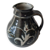 Glazed ceramic pitcher Signature identified signed Sceugau Coliutu