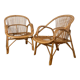 Pair of rattan armchairs
