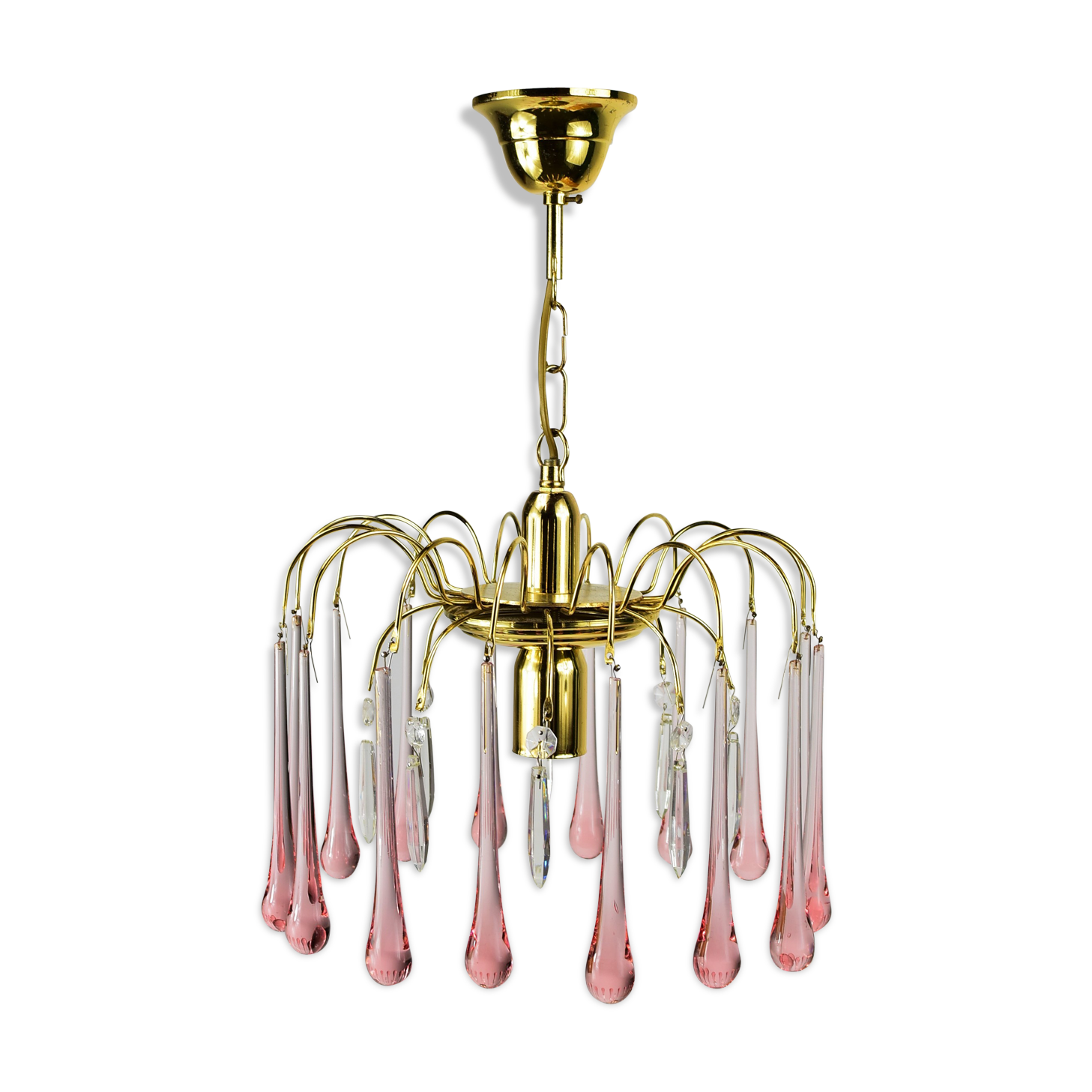 Chandelier pampilles pearl pink.