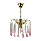 Chandelier pampilles pearl pink.