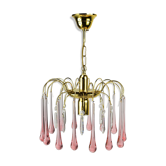Chandelier pampilles pearl pink.