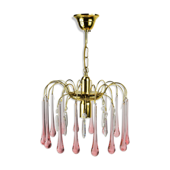 Lustre pampilles perle rose.