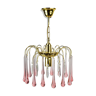 Chandelier pampilles pearl pink.