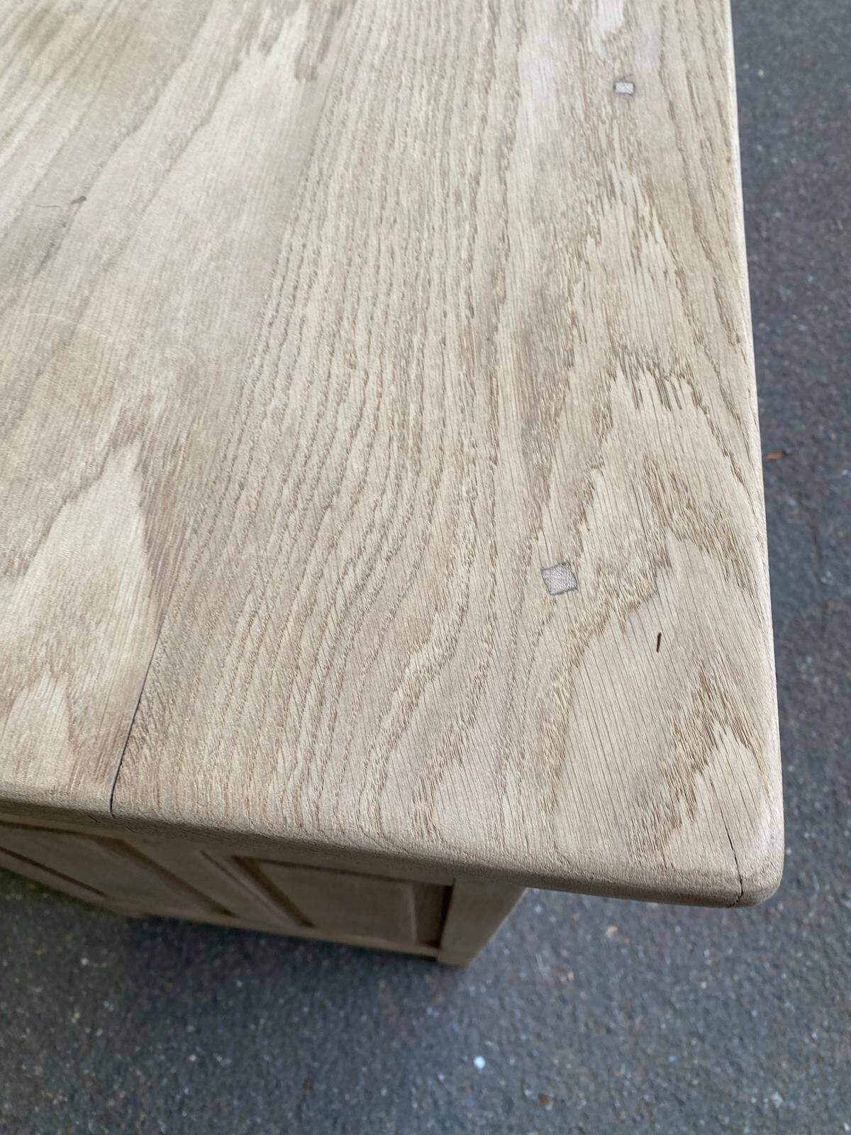 Stripped oak enfilade from 1950, 232cm.