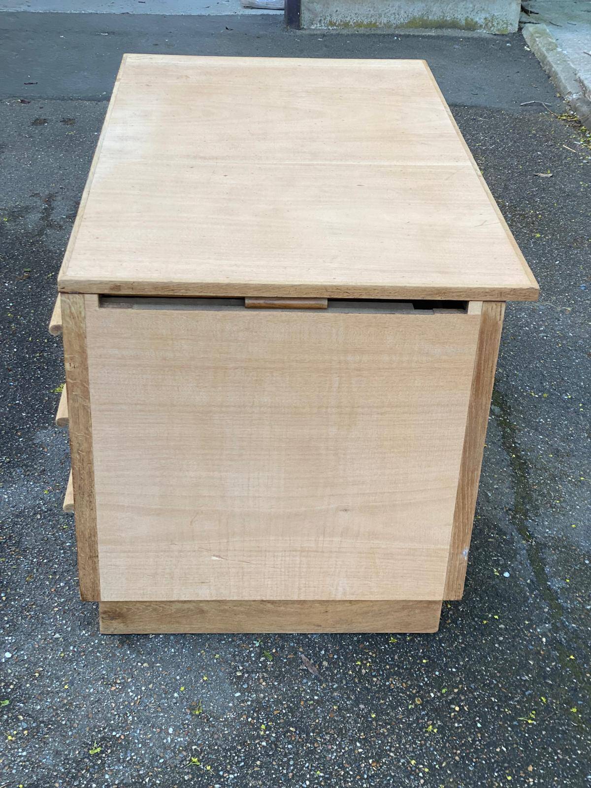 Bureau administratif extensible rénové en chêne du XIXème 130cm