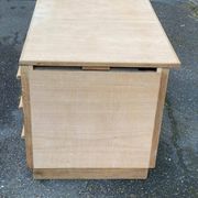 Bureau administratif extensible rénové en chêne du XIXème 130cm