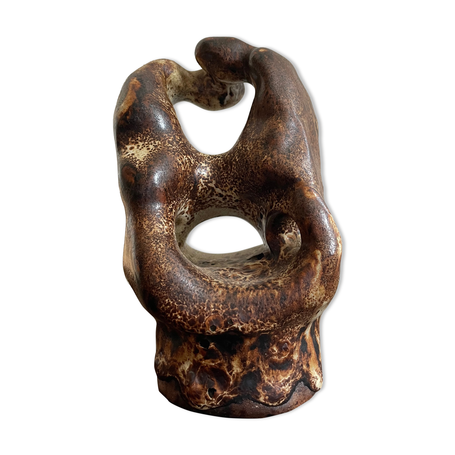 Ceramic sculpture couple that embraces, Rodin XXth