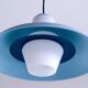 Philips pendant light in frosted sky blue glass by Louis Kalff