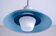 Philips pendant light in frosted sky blue glass by Louis Kalff