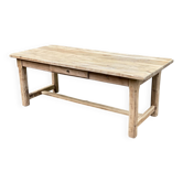 Grande table à manger de ferme extensible décapée en chêne massif 200-300cm