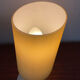 Paire de lampes design en opaline jaune et métal