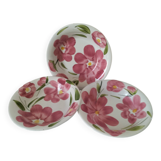 Assiettes creuses fleuries – Faïencerie San Marco, Italie – années 80
