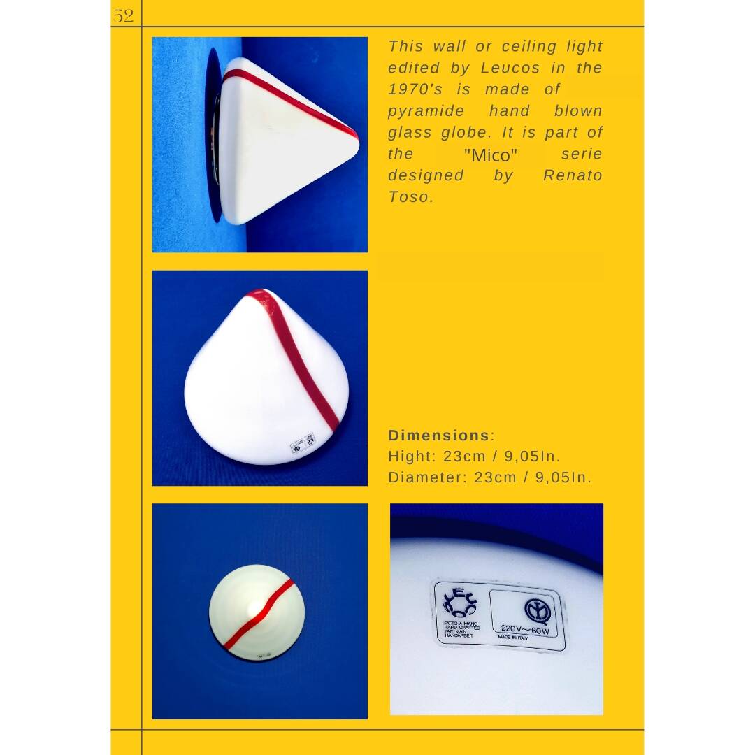 Mico 23 wall lamp, Renato Toso, Leucos, 1972