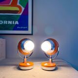 Pair of bright orange "Eye-Ball" lamps - 1970.