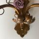 Two bronze wall light decorated with flowers in german porcelain
