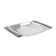 Square stainless steel tray, Danish design, 1970s, made in Denmark