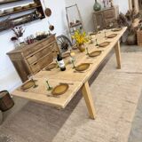 Solid oak table with extensions