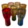 lot of 7 large tinted glasses for lemonade with double gold rim, 1950, 16x8 in good condition
