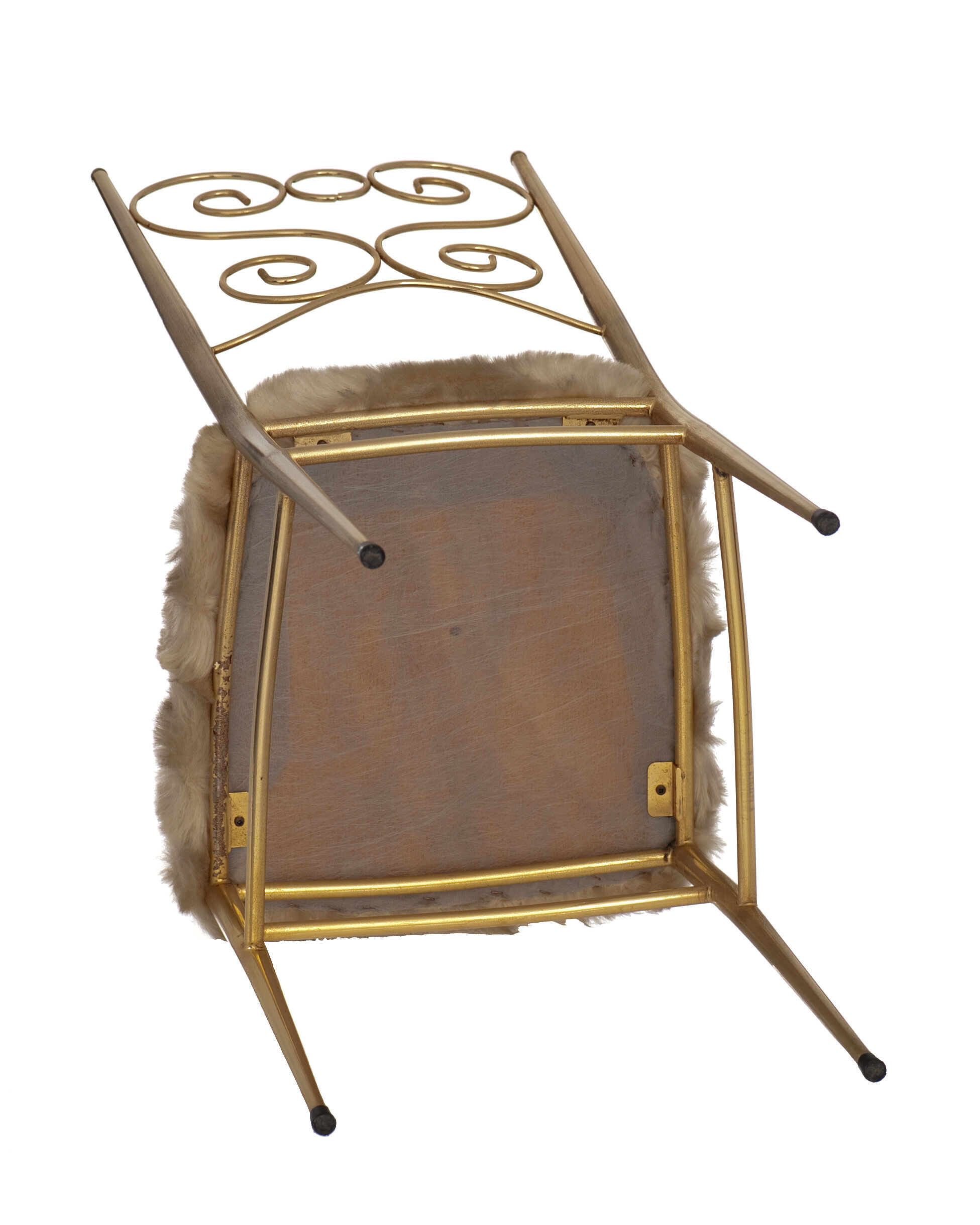 Vintage 1960s soft chair and gold metal