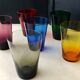 6 Vintage multicoloured glasses