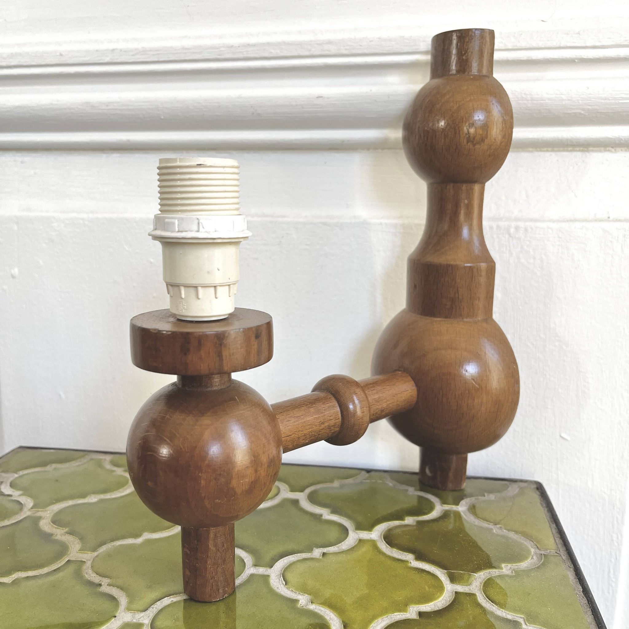 Vintage wooden wall lamp