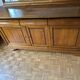 Louis Philippe solid cherry wood buffet with 3 doors, 3 drawers + its mirror.