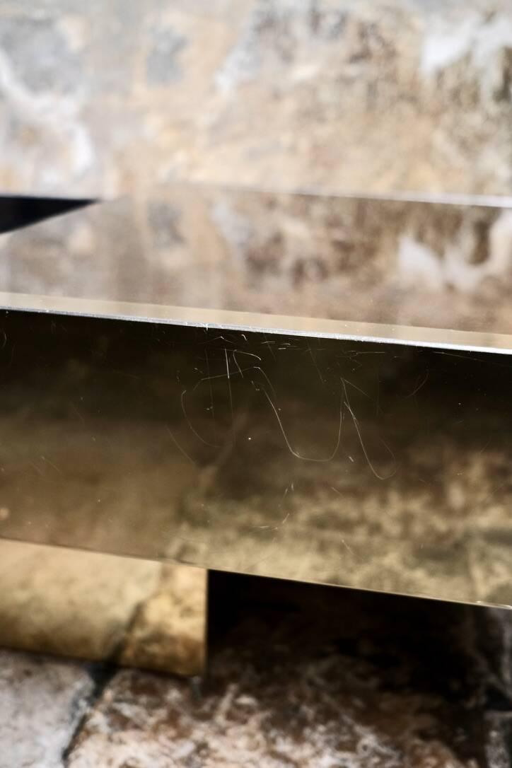 Brass solar flare bar coffee table, Cidue, Italy, 1970s