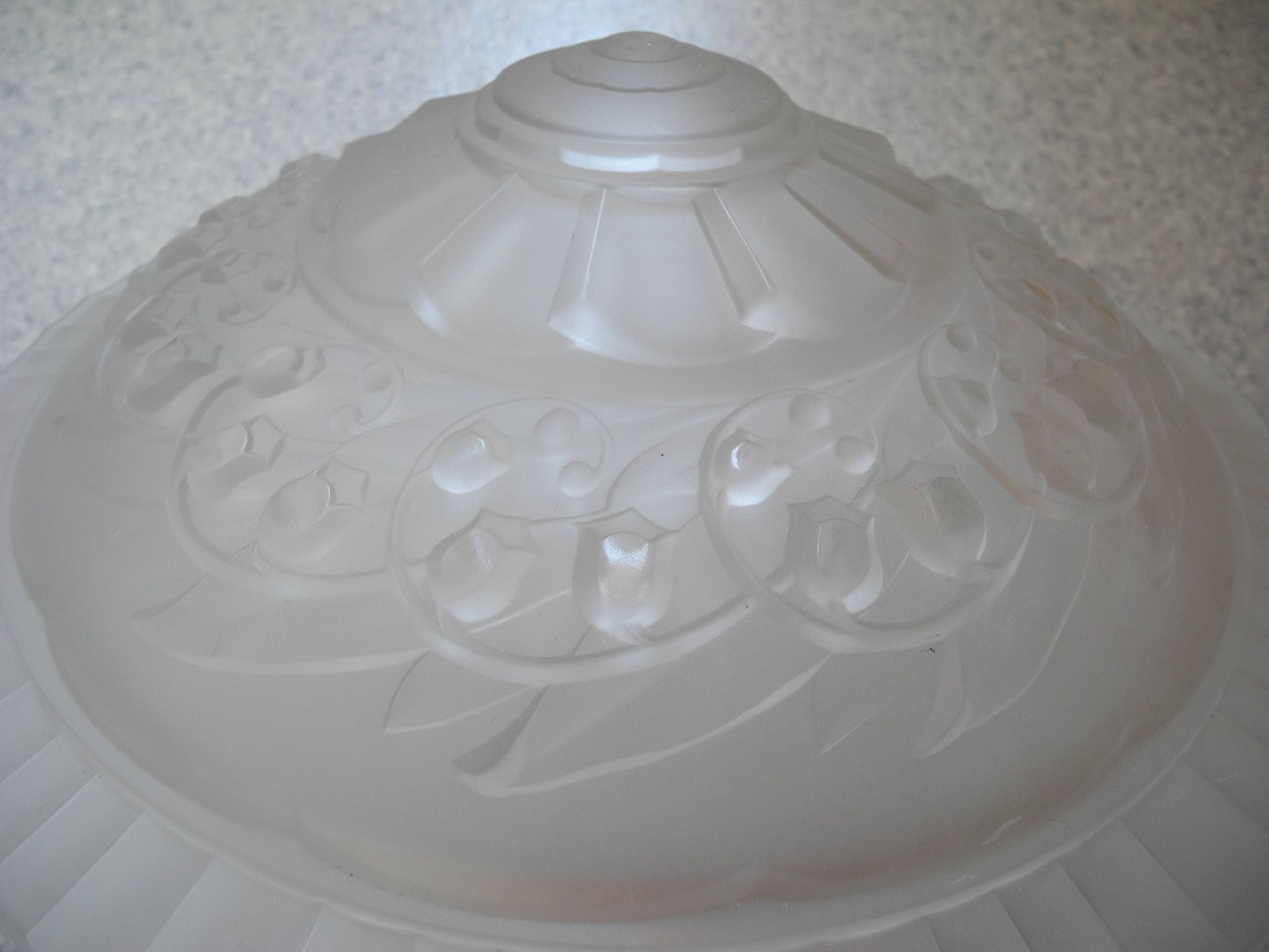 antique Art Deco Maynadier French glass chandelier basin