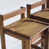 Vintage wooden bar stools 1960, set of 4