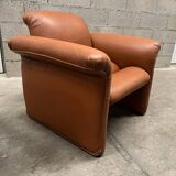 Pair of Italian designer leather armchairs