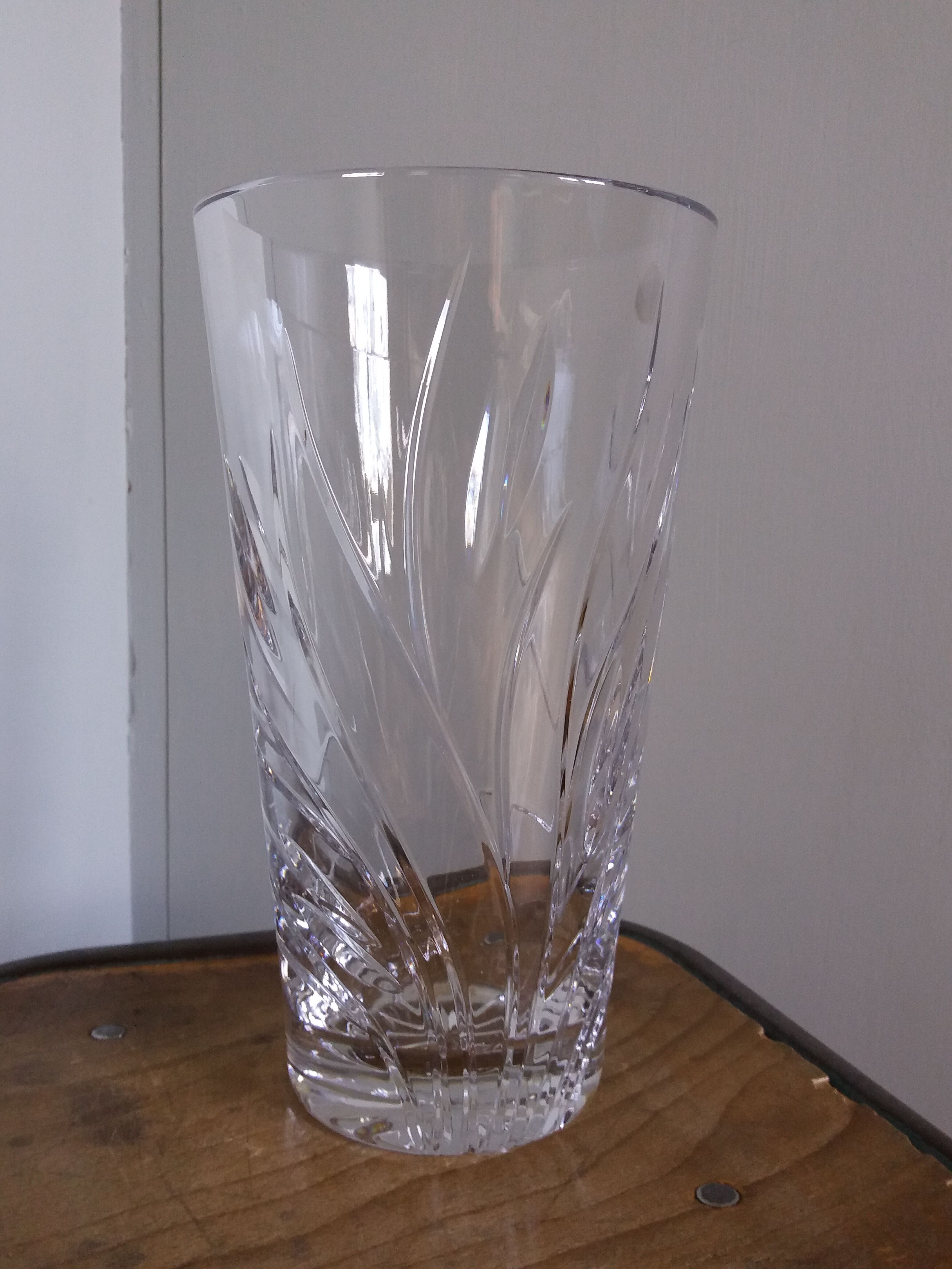 Bohemian crystal vase stamped Crystal Bohemia