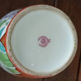 Jean Boyer porcelain vase with floral and vegetal decoration and bird of paradise