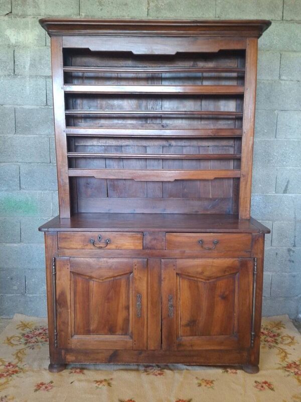 Vaisselier 2 corps en bois fruitier style provincial, XVIIIe