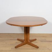 Mid-Century Round Teak Extendable Dining Table, United Kingdom, 1950s