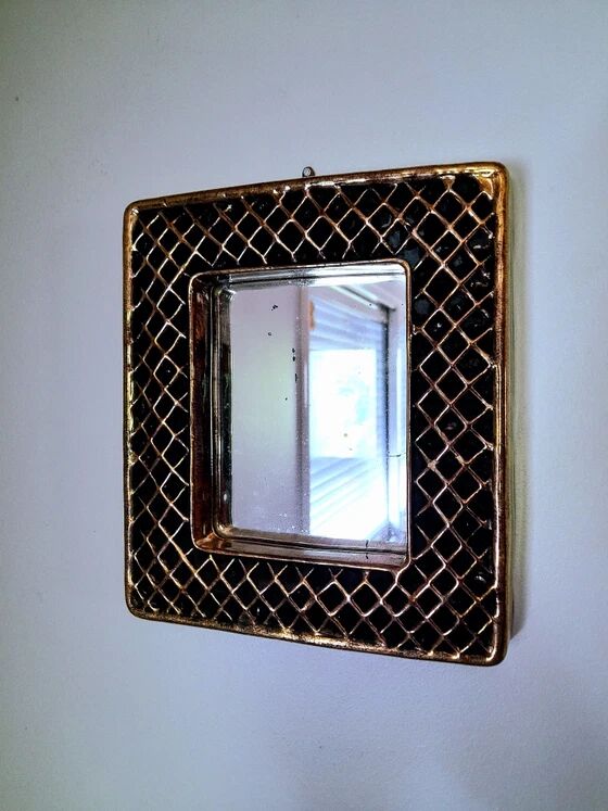 Miroir en céramique , Hendrik Thomas , Vallauris 1970
