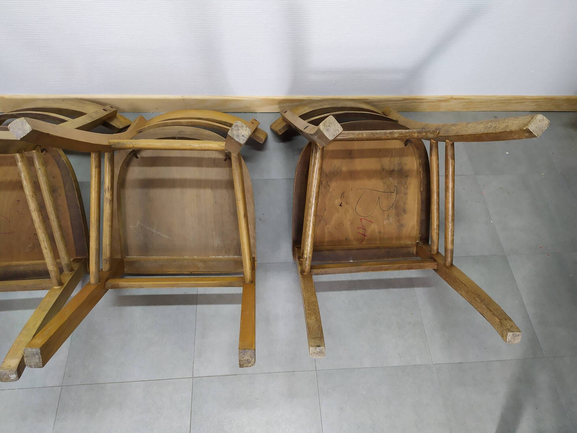 Lot of 4 Luterma Wood Bistrot Chair - year 50 - 60