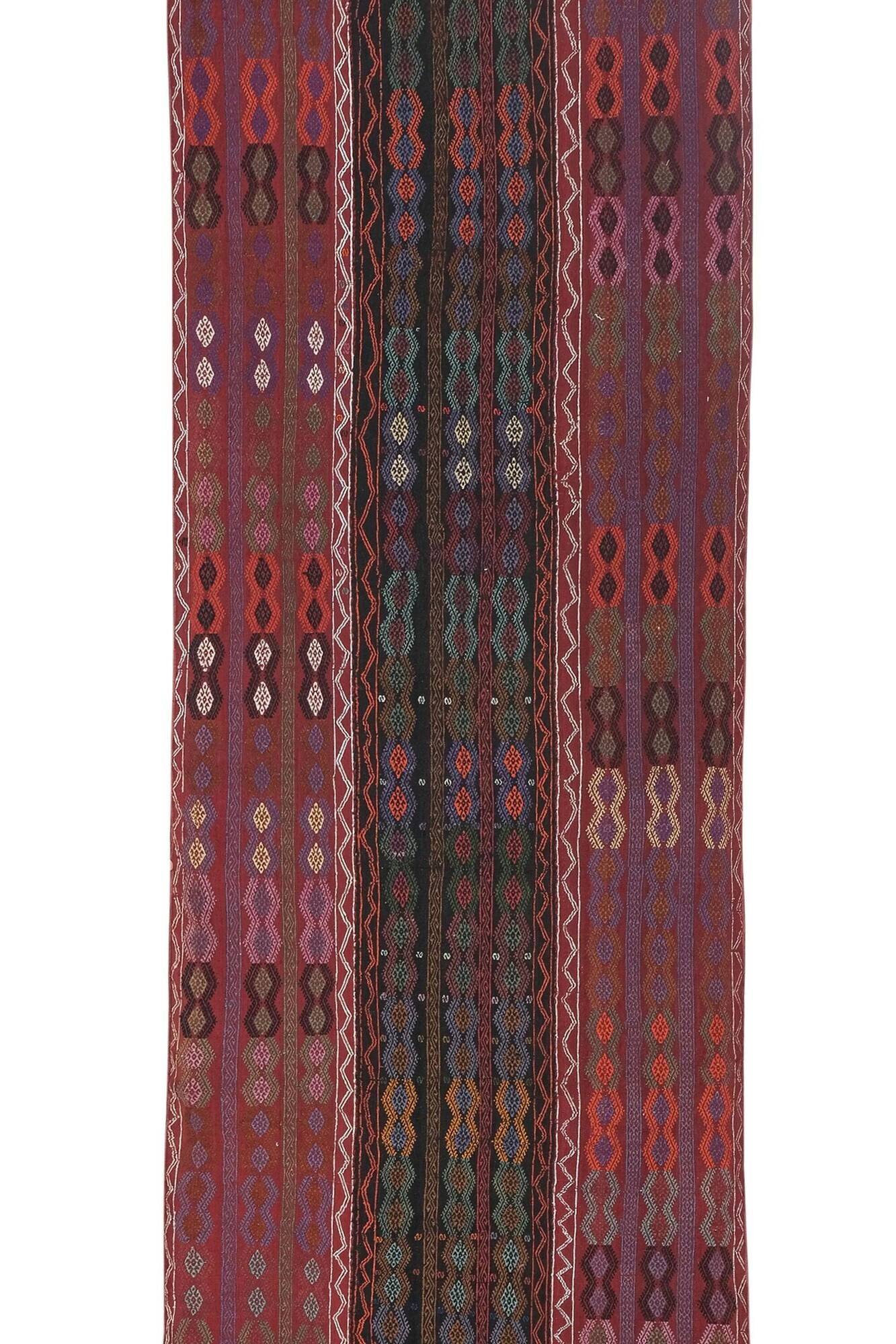 Vintage Turkish hallway rug 123x435 cm