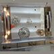 Veca glass chrome mirror and storage, spain 1970s