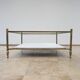 1970s french brass and white marble coffee table